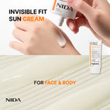 NIDA Invisible Fit Sun Duo (Serum & Cream) (Korean Formula, SPF50+, PA++++) (Global)