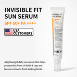 Sérum solaire NIDA Invisible Fit (Formule coréenne, SPF50+, PA++++) 